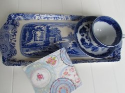 Photo2: Sandwich Tray - Blue Italian