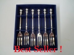 Photo1: Pastry Fork Set - Rose Bud