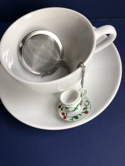 Photo3: Tea Strainer Mesh Bowl with Teacup
