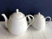 White Porcelain Teapots - Raffles style