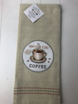 Photo1: Tea Towel - Cup of Coffee