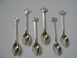 Photo1: Teapot & Teacup Handle Demi Spoon