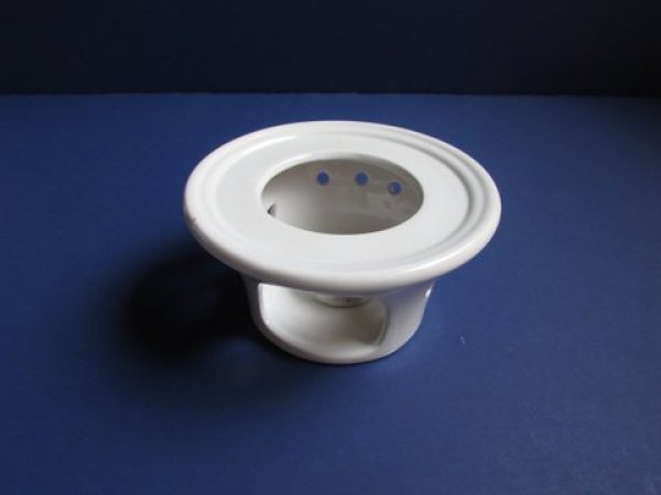 Photo1: White Ceramic Teapot Warmer (1)