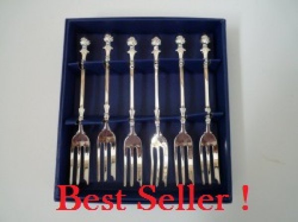 Photo1: Pastry Fork Set - Rose Bud (1)