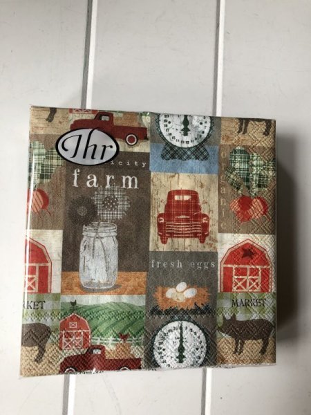 Photo1: Cocktail Napkin - Country Patchwork (1)