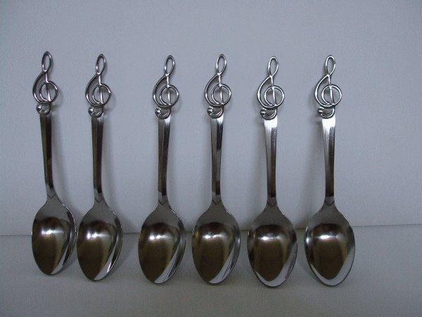 Photo1: Music Handle Demi Spoon Set  (1)